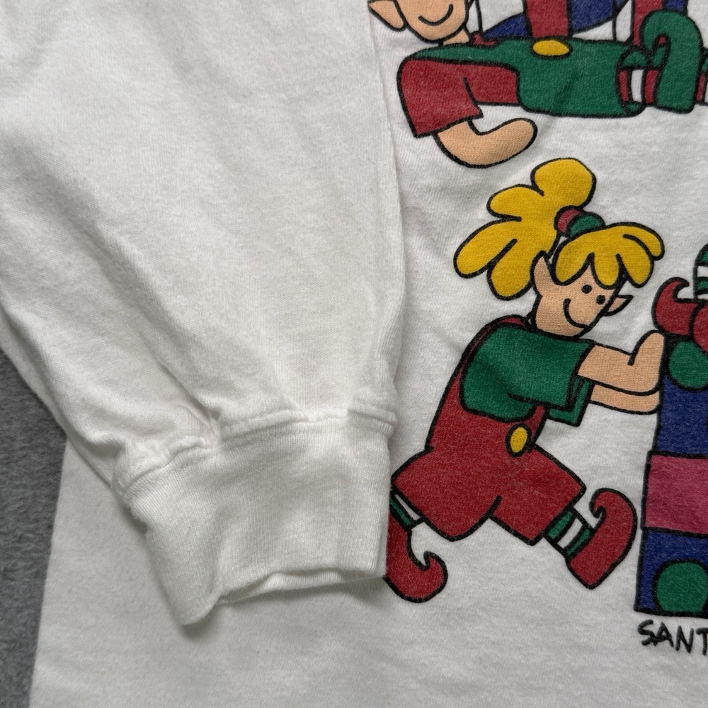 Ugly Christmas Shirt‎ 1993 Juli Santa's Helpers Elves Graphic Holiday M Vintage - Picture 4 of 11